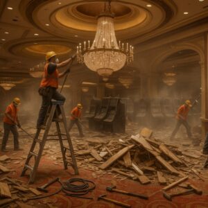 casino interior demolition in Las Vegas