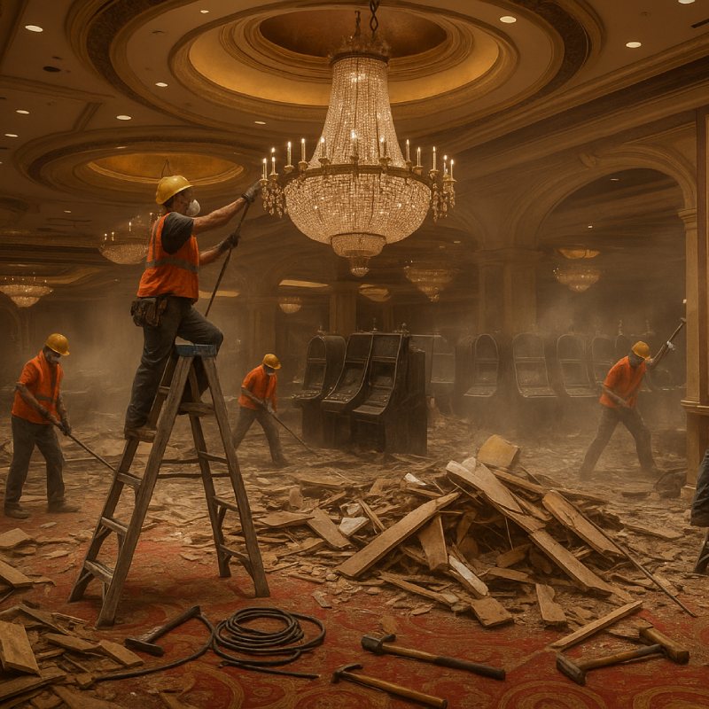casino interior demolition in Las Vegas