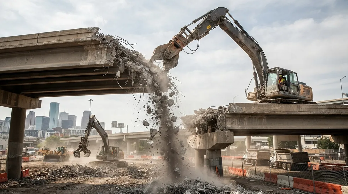 large scale infrastructure demolition