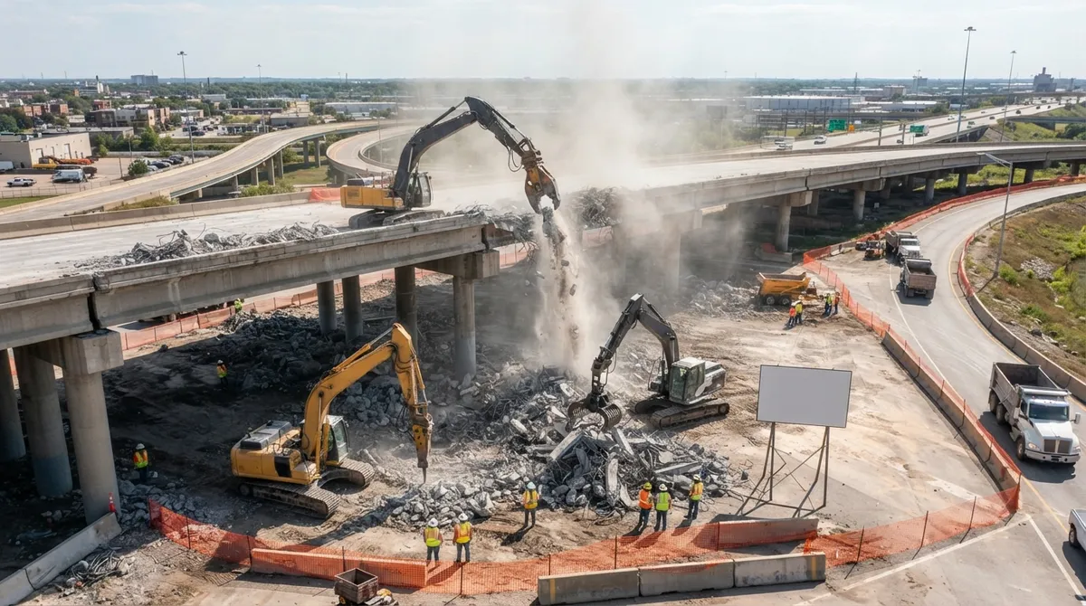 large scale infrastructure demolition